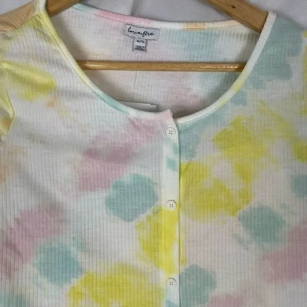 Nordstrom Love, Fire Girls Cardigan & Tank Set Tie Dye Rainbow Stripe XL NWT
